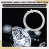 Merdege Ignition Switch Button Decorative Ring, Bling Bow Design Metal