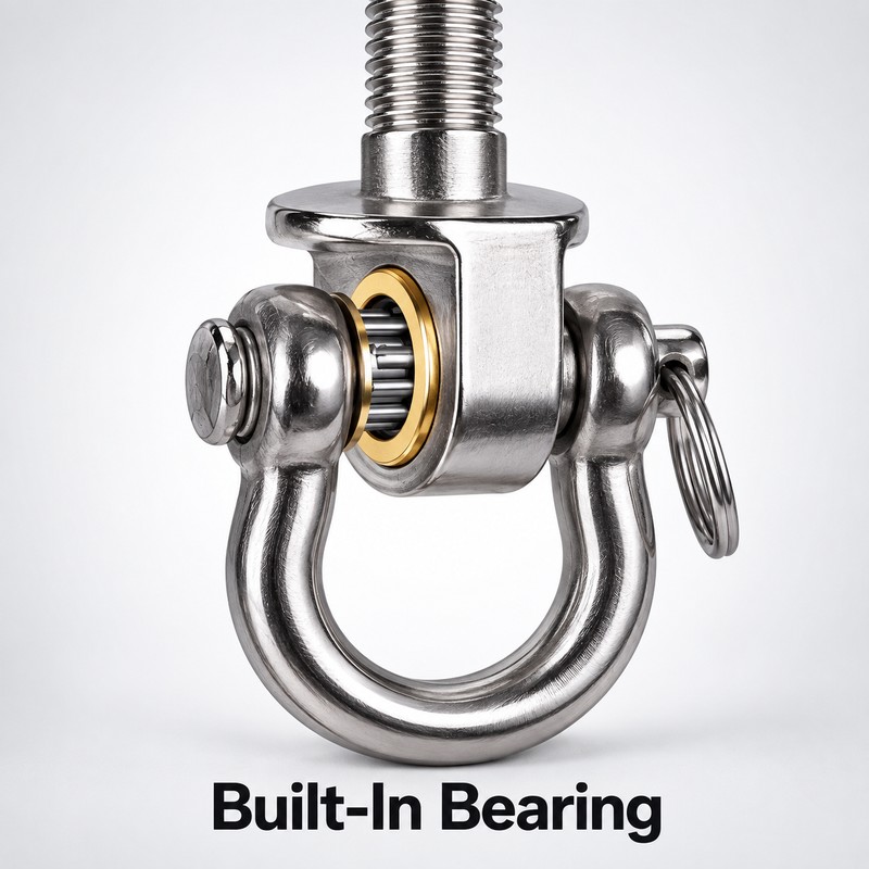 Stainless Steel Swing Hook with 5.91 Inch Threaded Shaft, Swivel