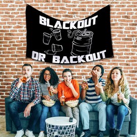 Probsin Blackout or Backout Flag 3x5 Ft Funny Poster Durable Cool Tapestry Man Cave Wall Decor for College Dorm Room Decoration,Bedroom,Outdoor,Parties,Gift,Indoor,Ceiling,Garden,Garage,Home,House