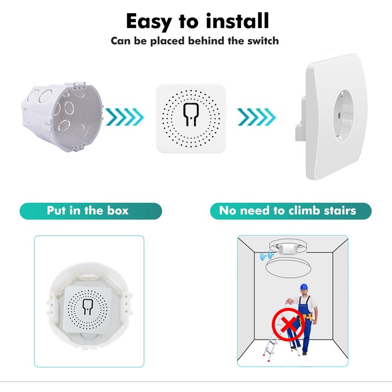 Jadeshay Smart Light Switch WiFi Smart Relay Switch Module Controlled