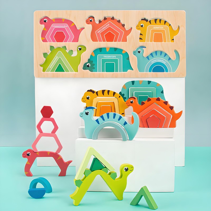 Building Blocks Geometry Puzzle Educational for Shape Color Recognition