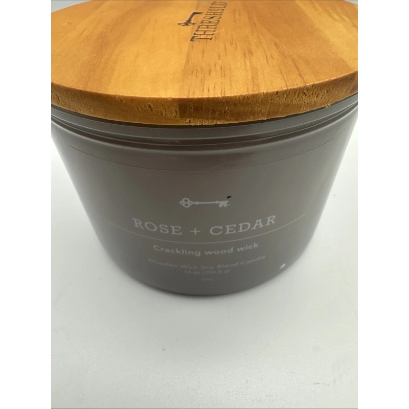 Threshold Rose & Cedar 14 oz Candle - 3 Wooden
