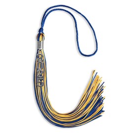 Endea Graduation Mixed Double Color Tassel with Silver Stacked Date Drop (Royal Blue/Gold, 2025)