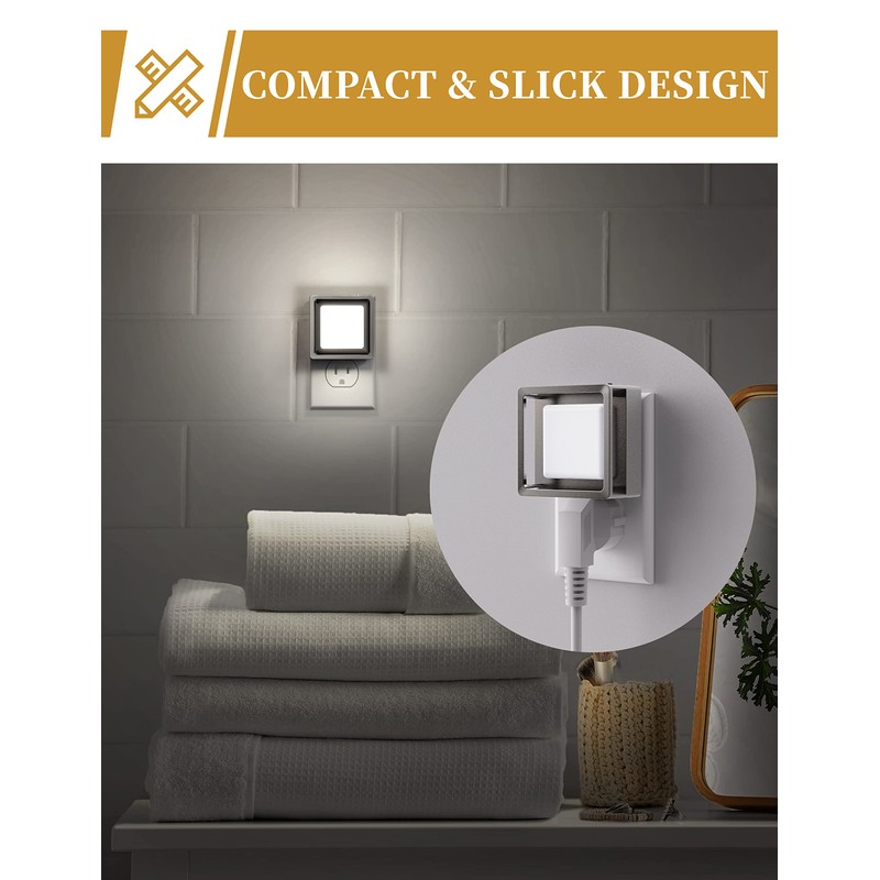 LED Night Light [2 Pack], Plug In Night Light with