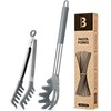 Silicone Spaghetti Spoon & Pasta Tong, Non-Stick Stainless Steel Handle