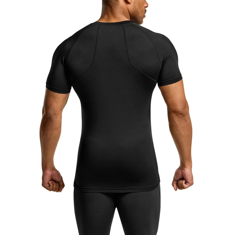 ATHLIO Men's 3-Pack Cool Dry Compression Shirts, Short Sleeve Sports