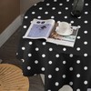 SEPTYK Polka Dot Black White Simple Pattern Round Tablecloth Waterproof