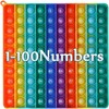 7.8in Big Size P0pp Math Toys , Rainbow Square Fidget