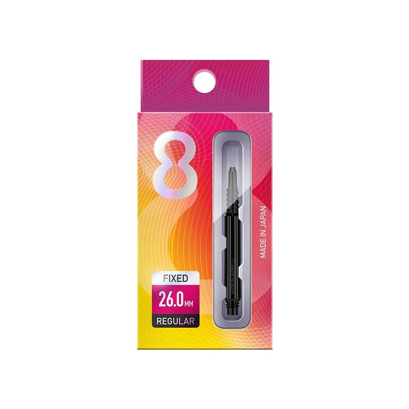 8 Flight Regular-Fixed Black Medium 33mm Pack of 3 Shafts