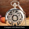 Outdoor Compass with Metal Chains, Retro Compass with Luminous Numerals,