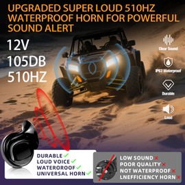 Tavaray UTV Turn Signal Kit with Horn, ATV UTV Street Legal Kit, Pre-Wired, Plug and Play Turn Signal Lights Compatible with Polaris RZR Ranger Side by Side Can-Am Maverick X3