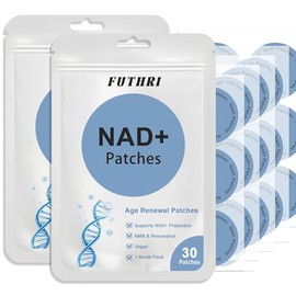 Parches NAD+, veganos, 60 unidades | Parches NAD para mujeres y hombres | Parche para energía y envejecimiento saludable | con CoQ10 y nicotinamida | 