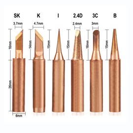 Gasea 12pcs Soldering Tips Kit 900M Lead-Free Copper Solder Iron Tip Welding Head Tool Replacement Accessories
