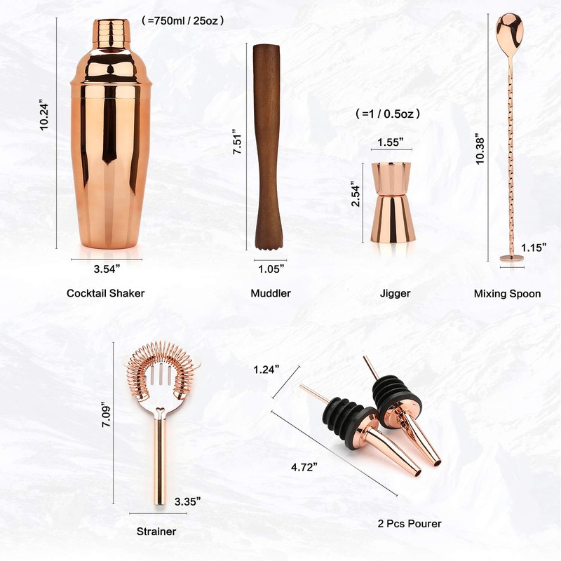 Cocktail Shaker Making Set: 7pcs Bartender Kit Stainless Steel Bar