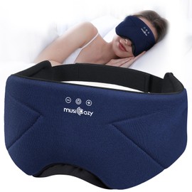 MUSICOZY Sleep Mask Headphones | 100% Blackout Organic Bamboo Cotton Eye Mask for Travel & Restful Sleep,Shift Work | Bluetooth 5.4 Sleep Headphone Sleep Gifts for Men, Women, Elder Parents