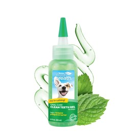 TropiClean Fresh Breath Dog Teeth Cleaning Gel - No Brushing Dental Care - Breath Freshener Oral Care - Complete Dog Teeth Cleaning Solution - Helps Remove Plaque & Tartar, Original, 59ml