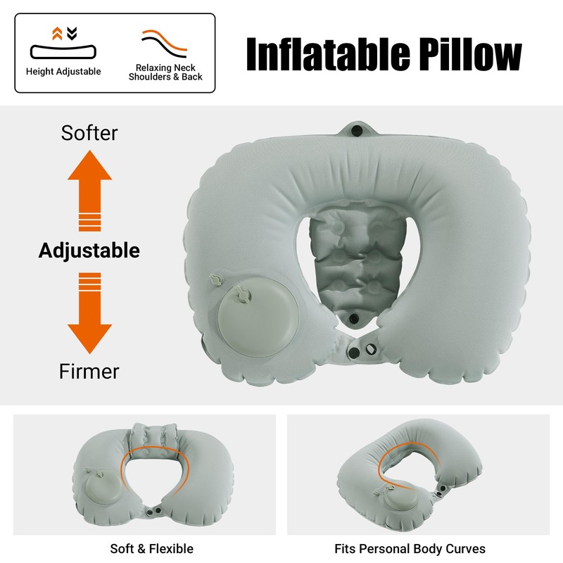 MABOZOO Inflatable Bath Neck Pillows for Tub & Shower -