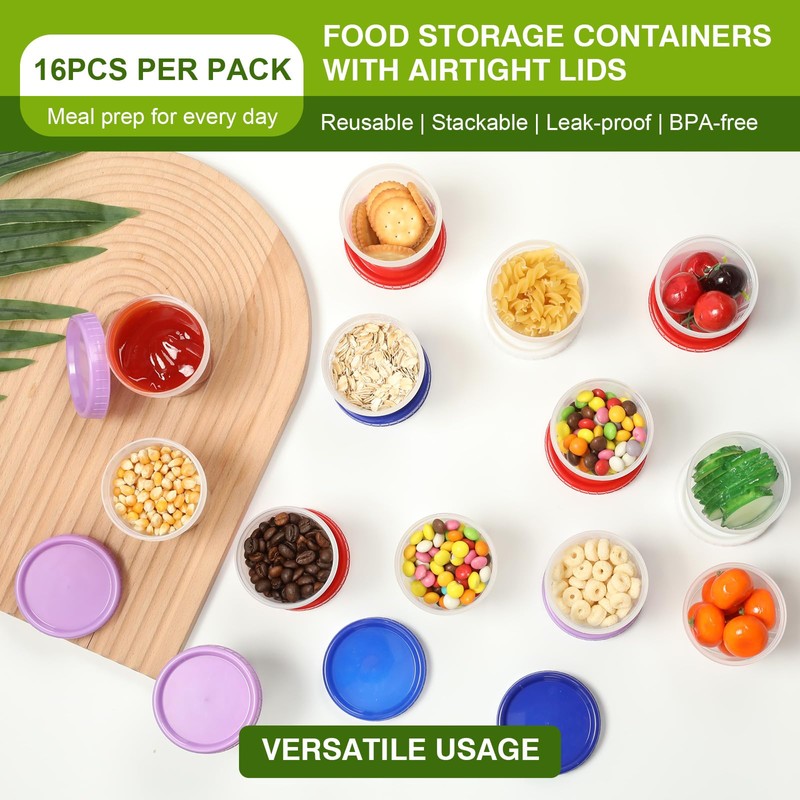 Cozary 16 Pezzi Contenitori Ermetici per Alimenti Piccoli con Graduazione,