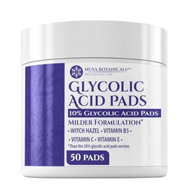 Nuva Botanicals Discos Exfoliantes Con Ácido Glicólico Al 10%(50 Discos)- Exfoliantes Faciales Para Peeling Químico En Casa - Discos Exfoliantes Facia