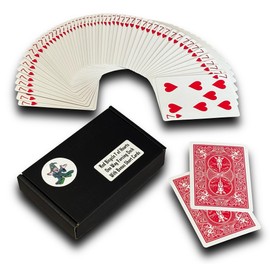 Ted's Sterling Magic Bicycle One Way Force Deck Trick Kit with Bonus Short Cards, Red Back Hearts (Seven)