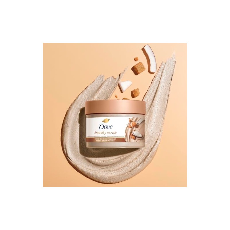 DOVE Beauty Scrub Jabón Exfoliante Corporal Coco y Azúcar Morena,