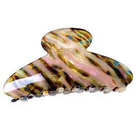 Wenlly large tortoise shell claw clip, marble non-slip strong hair barrettes, 4.1 Inch cellulose acetate hair claw clips, brown