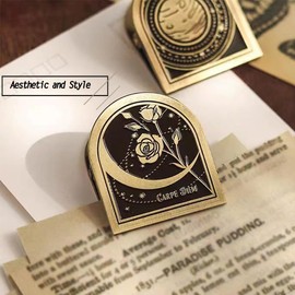 Travelers Notebook Clips Brass Color Alike, Traveler's Journal Accessories, Vintage Binder Book Page Holder Clips, Journal Antique Clips, Lovely Gifts for Friends or Classmates (Rose)