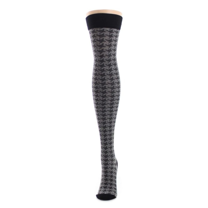 MeMoi Houndstooth Over The Knee Warm Socks Sudan Brown One