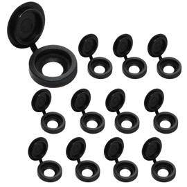 Pocoxll 100 Pieces Black Screw Covers Caps,Plastic Hinged Screw Cover Caps,Fold Screw Snap Covers Washer Flip Tops for Decorative and Protective Use(Large)