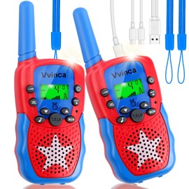 Vvinca Walkie Talkies for Kids Rechargeable, Spider Toys for Ages 3 4 5 6 7 8 9 10 Boys Girls Christmas Birthday Gifts for 3-12 Year Old, 2 Way Radio 22 CH VOX Long Range Walkie Talkie with Flashlight