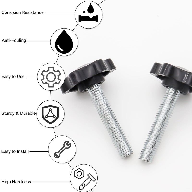 TOKSEO Pack of 16 Star Grip Screws M8, Screws with