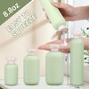 ASEVAT 8.8oz 4Pcs Green Plastic Refillable Travel Shampoo and Conditioner