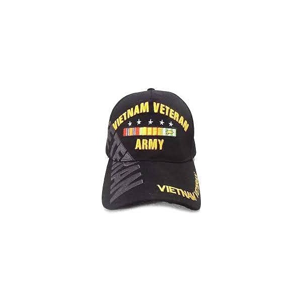 U.S. Army Vietnam Veteran Baseball Cap Black Adjustable NAM Vet Hat