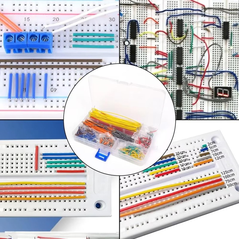 Jumper Set, 840 Pieces, 14 Types, Aluminum Wire, Breadboard Compatible,