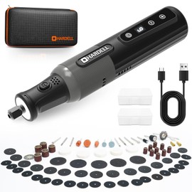 HARDELL 8V Cordless Rotary Tool Kit, 6 Variable Speed Rotary Tool Kit with Digital Display, 80PCS Accessories, Type-C Charging, Mototool for Sanding/Polishing/Engraving/DIY Crafts