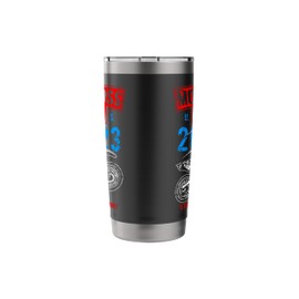 Motocross Dirt Bike Motorcycle Racing Distressed Design Stainless Steel Insulated Tumbler