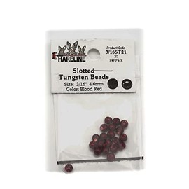 Hareline Slotted Tungsten Beads #21 3/16'' (4.76mm) Blood Red