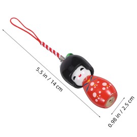 VILLFUL Adorable Japanese Style Doll Pendant Kimono Doll Keychain for Bags Phone Backpacks Souvenir Durable Decor Unique Hanging Ornament Red
