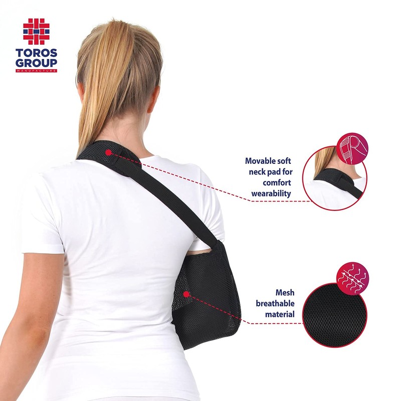TOROS-GROUP Arm Sling Breathable with Soft Padded Shoulder Strap, Easily
