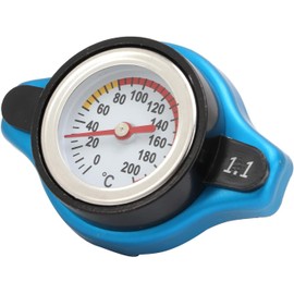 Tapón de Radiador, Tapa de Radiador de Alta Presión, Tapa de Radiador de Aleación de Aluminio con Indicador de Temperatura, Ajuste de Presión, a Prueba de Fugas, Universal(Cabeza Pequeña 1.1)