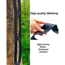 MLNSUNNY Climbing Aider, 3-Step Rope Ladder, Double-Thickened for Hunting Tree Steps & Climbing Sticks, Hook and Loop Safety Design, Lightweight (Black)