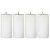 4 Pack White Pillar Candles, 2x4 Inch, Long-Lasting, Dripless and