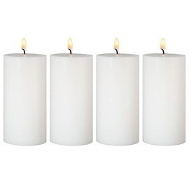 4 Pack White Pillar Candles, 2x4 Inch, Long-Lasting, Dripless and Smokeless Unscented Candles, Ideal for Home Décor, Parties Weddings and Relaxation