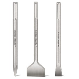 Monkey King Bar -SDS Max Bits 12INCH -SDS Max Chisel Bit- 3pcs Rotary Hammer Drill Chisel Bits Set for Drilling -Point Chisel, Scaling Chisel, Flat Chisels