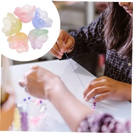 OHPHCALL 100pcs Glass Flower Beads for Diy Jewelry Making Bracelet Necklace and Earring Crafting Glossy Lightweight and Chic Decorative Beads