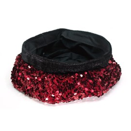 Bling Beret Hats for Women Color Paris Artist Cap Fashionable Ladies Sparkle Shining French Style Beanie Beret Deep Red
