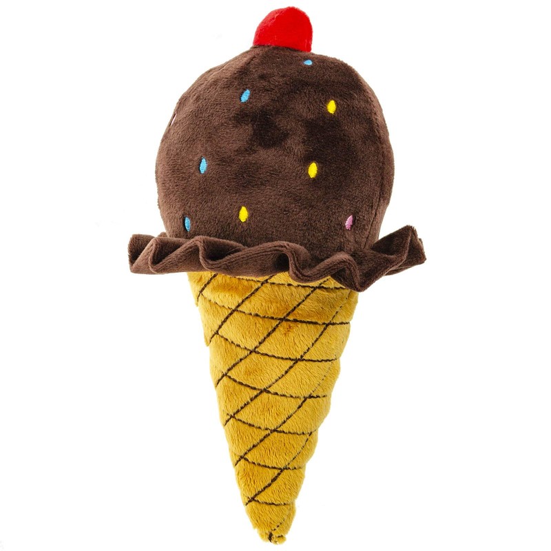 Plush Pet Toy 3 Assorted Ice Cream Cones with Squeakers
