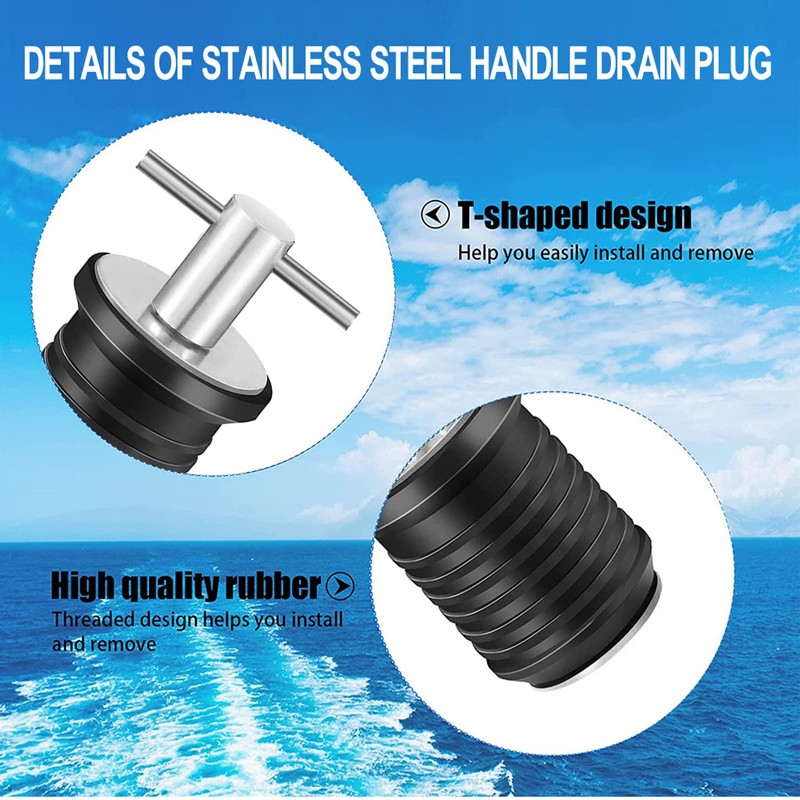 Drain Plug, 3/4-inch, 1-inch or 1-1/4-Inch Snap, T-Shape Drain Plug