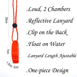 Whistles with Reflective Lanyard Emergency Whistle Loud Alarm for Safety Camping Hiking Hunting Fishing Swimming Dog Training Coach Referee Police Women Elder