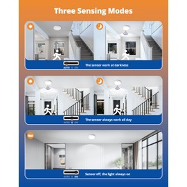 wowatt 2Pcs Motion Sensor Ceiling Light Wired, 3000K/4000K/6000K Selectable Motion Closet Light, 15W 1800LM Motion Sensor Light Indoor for Hallway, Stairs, Storage(7.48Inch)